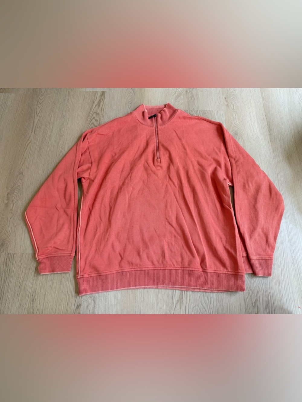 Tommy Bahama Sweater Pullover Mens Size XL 1/4 Zip Stretch Casual Orange